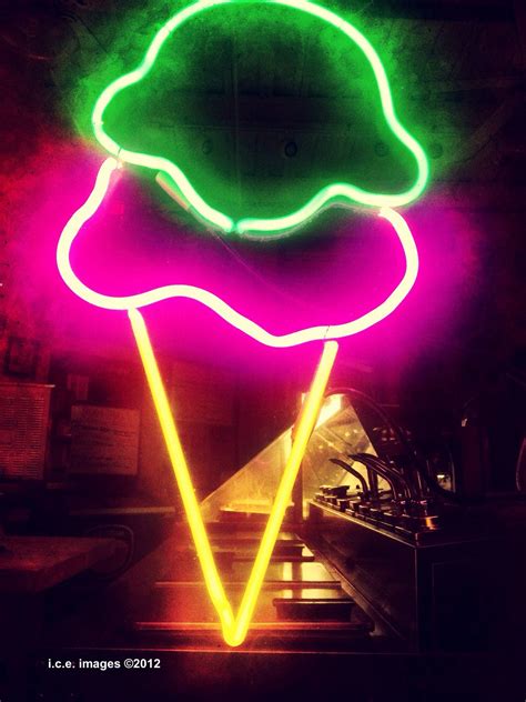 Neon Ice Cream Cone Sign ๑෴mustbasign෴๑ Neon Sign Art Neon Art