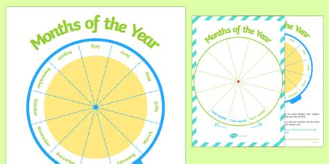 Months Of The Year Sequencing Wheel Display Pack