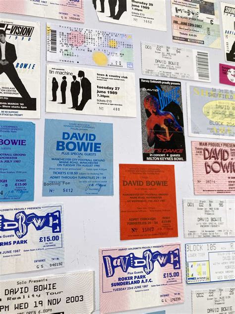 Lot 123 David Bowie Ticket Collection