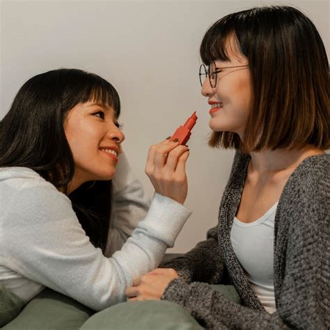 Free Photo Pretty Asian Girls Trying Out Make Up Products