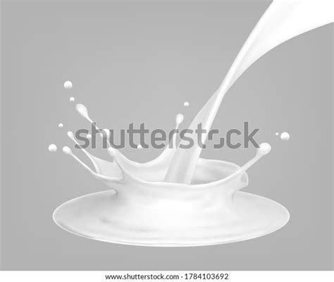 Milk Splash Pouring White Splatter On Stock Vector Royalty Free