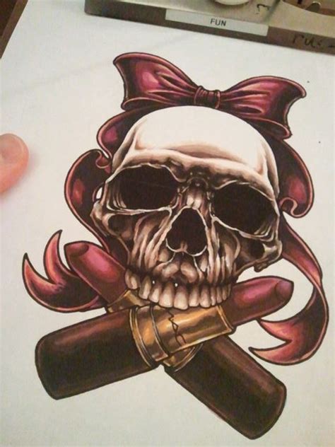 Lady Skull Skull Skull Tattoo Cool Tattoos