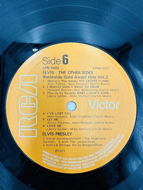 Elvis The Other Sides Worldwide Gold Award Hits Vol 2 4 Lps In