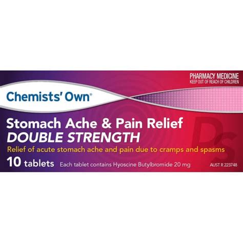 Buy Chemists Own Stomach Ache And Pain Relief Double Strength 20mg 10