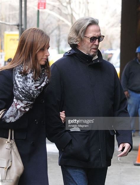 Eric Clapton Walks With His Wife Melia On Madison Avenue On February