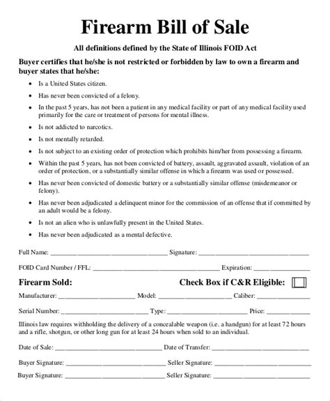 Free 8 Sample Bill Of Sale Forms For Gun In Pdf Ms Word Hot Sex Picture