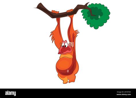 Orange Monkey Vector Illustration Stock Vector Image And Art Alamy