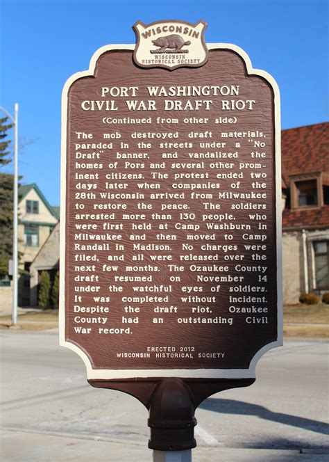 Wisconsin Historical Markers Marker 546 Port Washington Civil War