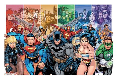Justice League Dc Comics Group Poster Multicoloured Etsy