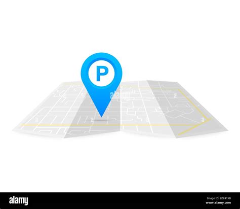 Parking Pinpoint Blue On Map Parking Map Point Sign Vector Stock