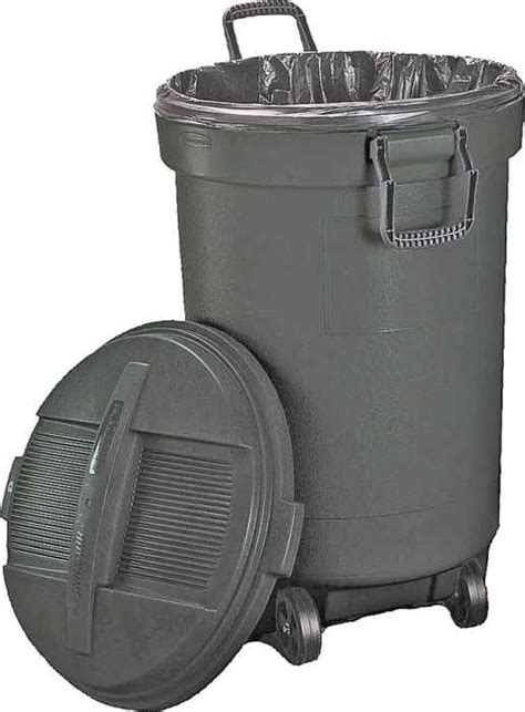 United Plastics Rm133901 32 Gal Roughneck Wheeled Garbage Can At