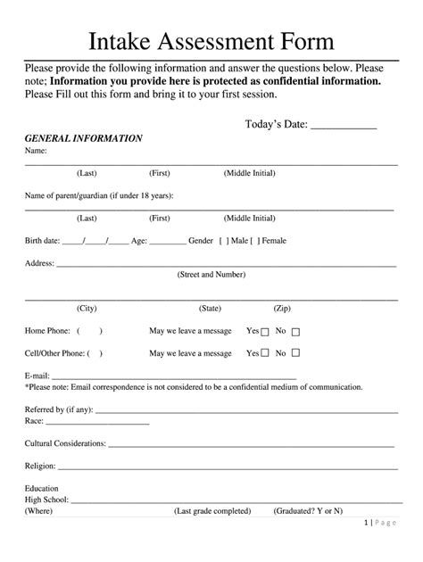 Bill Mason Counseling Solutions Intake Assessment Form Fill And Sign Printable Template Online