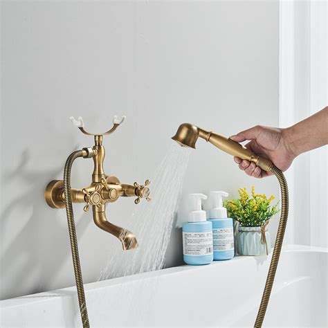 Augusts Clawfoot Bathtub Tub Filler System Tap Hand Shower Faucet Set