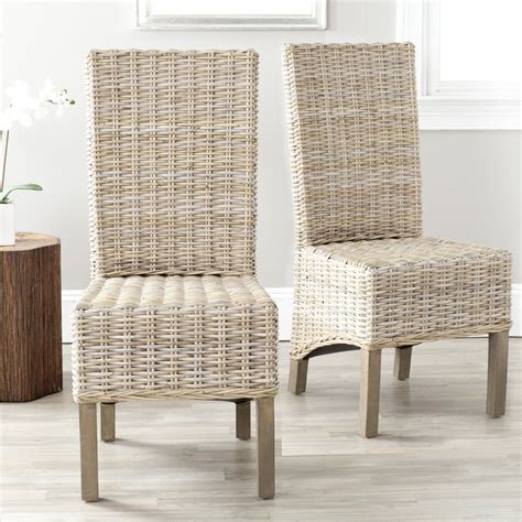 Safavieh Rattan Dining Chairs Amh9501b Set2 Dining Chairs Furniture