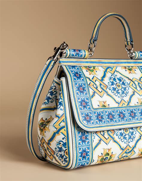 Lyst Dolce And Gabbana Medium Sicily Bag In Printed Dauphine Leather In