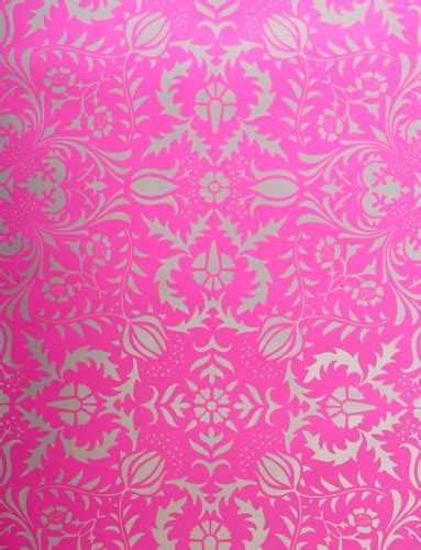 Hot Pink Silver Damask Wallpaper Now Available In The Litt Flickr