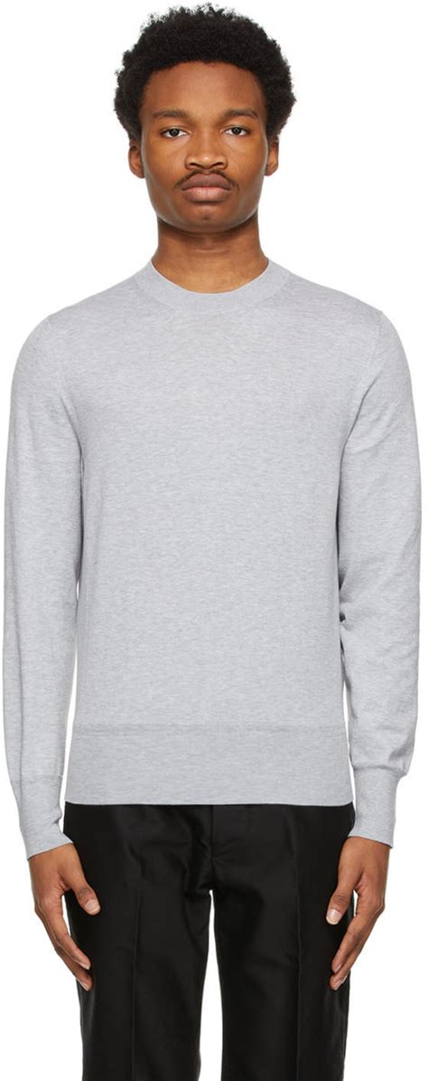 Grey Cotton Knit Sweater By Tom Ford On Sale