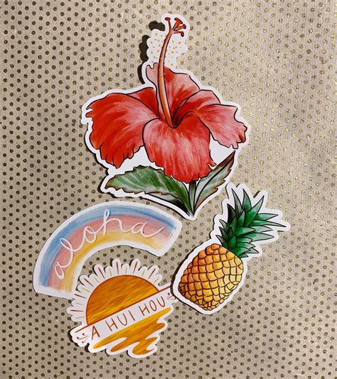 Hibiscus And Hawaiian Stickers Etsy Uk