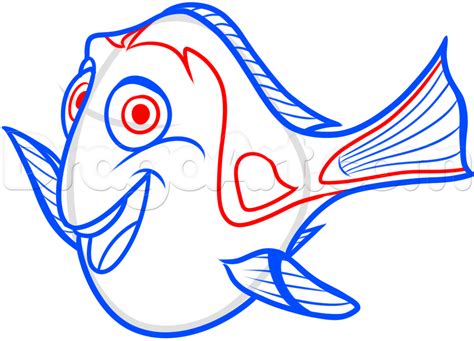 How To Draw Dory From Finding Dory Step 8 Cartoon Drawings Sketches