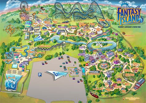 Amusement Park Map Illustration Illustrated Maps By Rabinky Art Llc
