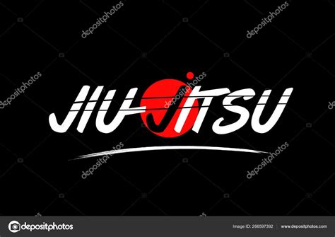 Jiu Jitsu Word Text Logo Icon With Red Circle Design Stock Vector Image