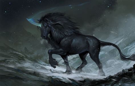 Black Mountain Unicorn 2 By Sandara Mythical Creatures Mythical