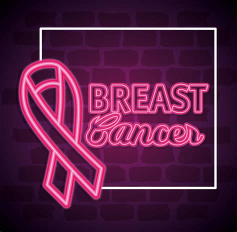 Breast Cancer Awareness Month Poster With Pink Ribbon Vector