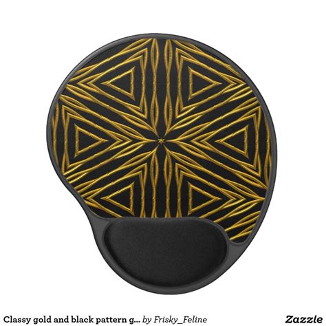 Classy Gold And Black Pattern Gel Mouse Pad Gold Mouse Pad Round