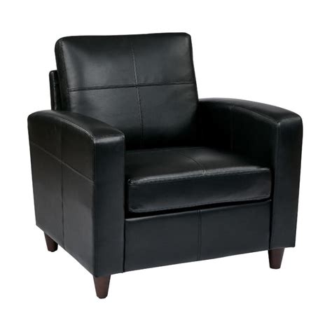 Osp Home Furnishings Osp Furniture Casual Black Faux Leather Club Chair