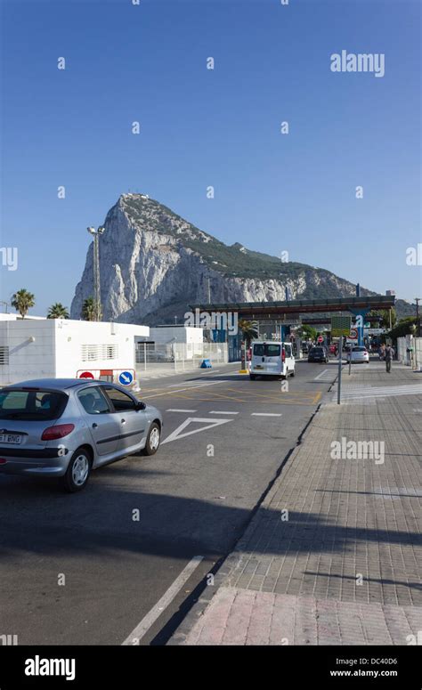 Entering Gibraltar At The Border With Spain Stock Photo Alamy