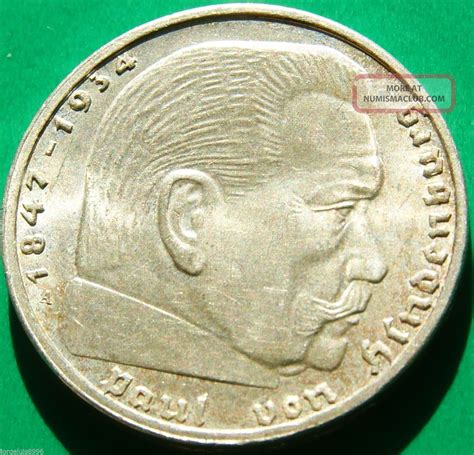 German Silver Coin 2 Rm 1939 A Nazi Coin 625 Silver
