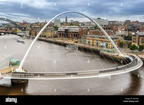 Looking Across The River Tyne To The Millennium Bridge To Gateshead And