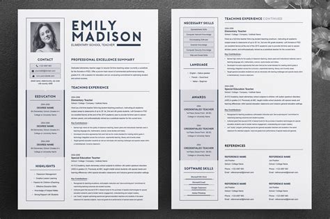 Why use a resume template? TEACHER Resume Template for MS Word | 2 Page Resume