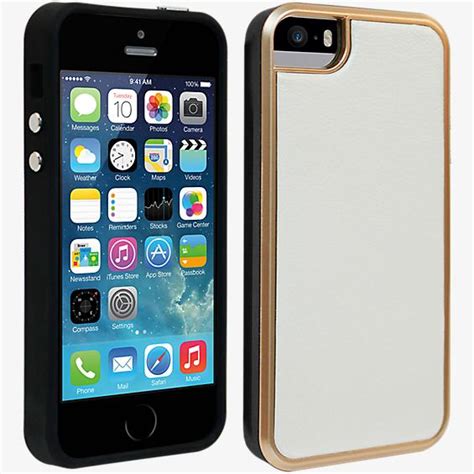 Verizon White Vegan Leather With Rose Gold Case For Iphone