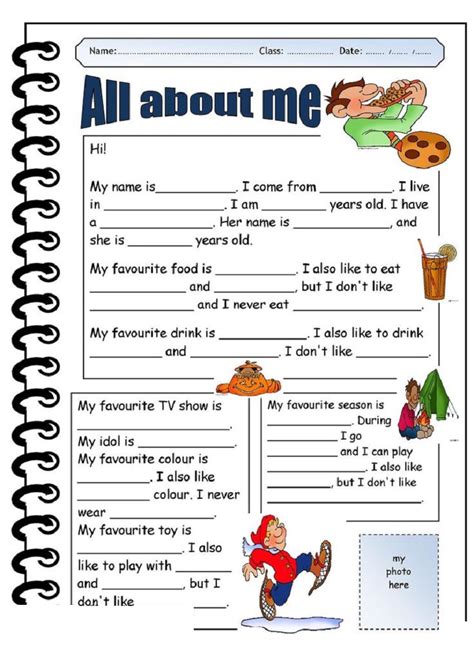Get To Know You Worksheets Elementary