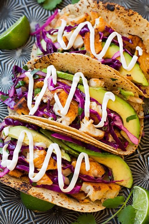 Fish Tacos With Red Cabbage Slaw And Avocado Cooking Classy