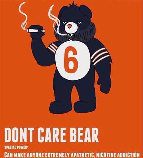 Dont Care Bear Chicago Bears Funny Care Bear Cartoon
