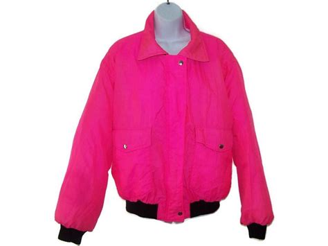 Neon Jacket Vintage 80s Jacket Shiny Jacket By Commoncentsthrift