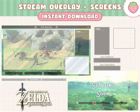 Twitch Stream Overlay The Legend Of Zelda Breath Of The Etsy