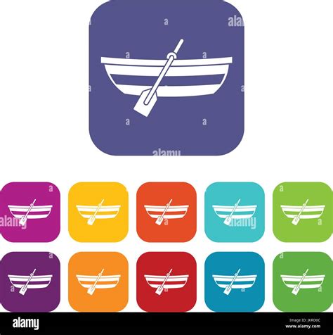 Fishing boat icons set Stock Vector Image & Art - Alamy