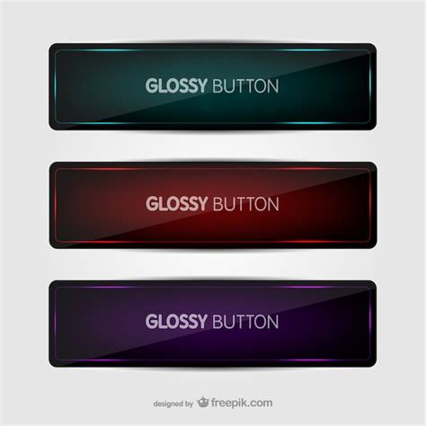 Glossy Buttons Pack Vector Free Download