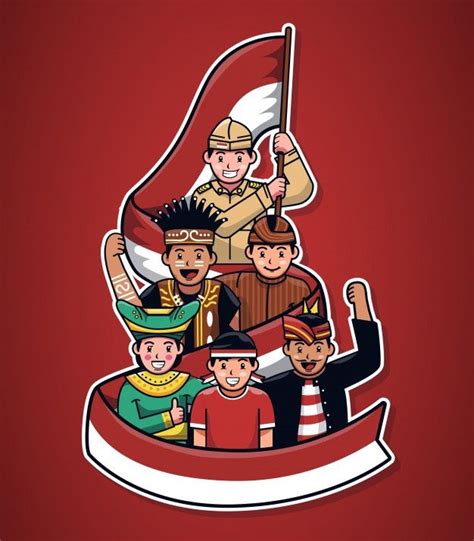 Check spelling or type a new query. Illustration Of Indonesian Cultural People With Flag ...