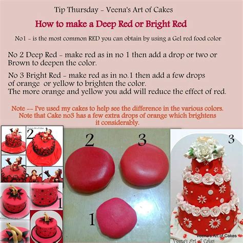 Veenas Art Of Cakes How To Make A Deep Red And Bright Red Color