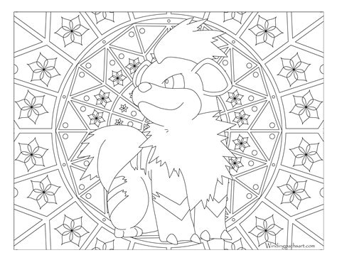 adultpokemoncoloringpagegrowlithe · Windingpathsart.com
