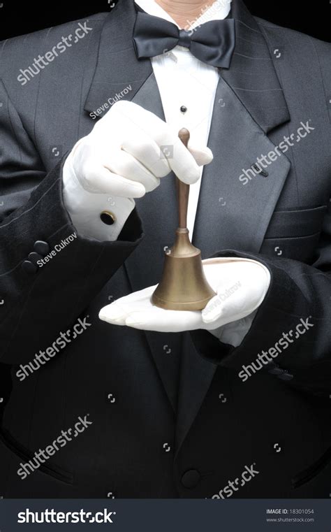 Butler Holding Service Bell Gloved Hand Stock Photo 18301054 Shutterstock
