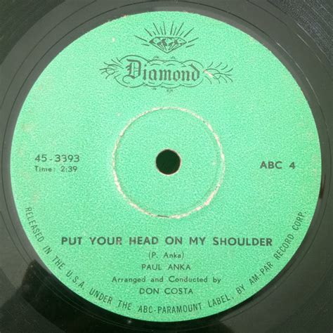 Paul Anka Put Your Head On My Shoulder 1959 Vinyl Discogs