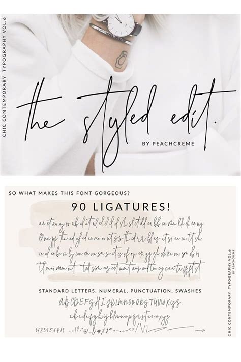 The Styled Edit Chic Ligature Font Lettering Lettering Design