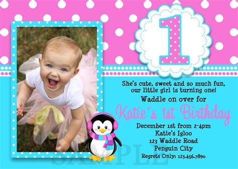 Printable Birthday Invitations, Girls Penguin Party | Photo birthday