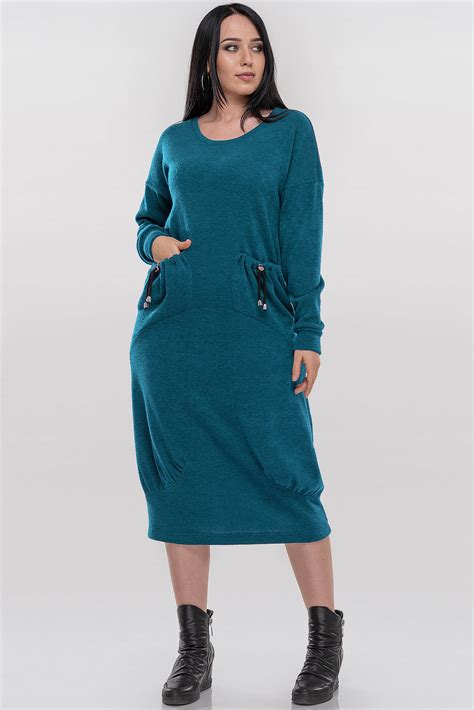 ᐉ платье оверсайз бирюзового цвета от Vandv — купить по цене 1496 грн от