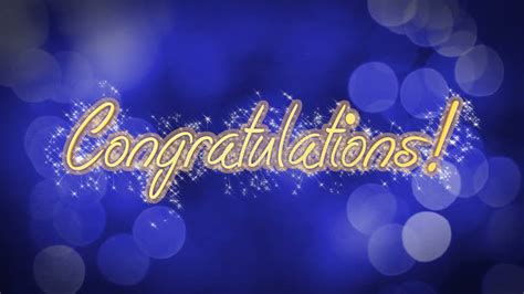 Congratulations Shiny Message On Blue Background Creative Greeting